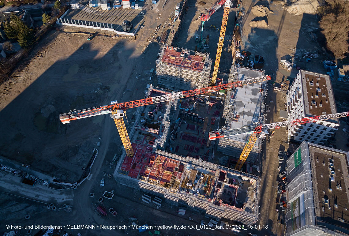 07.01.2023 - Baustelle zum Alexisquartier und Pandion Verde in Neuperlach 07.01.2023 - Baustelle zum Alexisquartier und Pandion Verde in Neuperlach